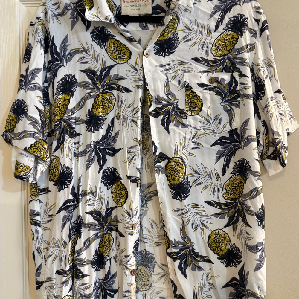 Pineapple Print Button-Up Shirt